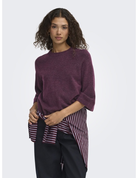 Pull Maille Mauve Wine ONLSIMONI ONLY - 2 | TOPS